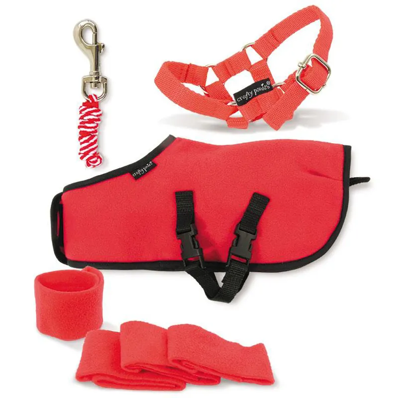 Crafty Ponies Fleece Rug Set Red